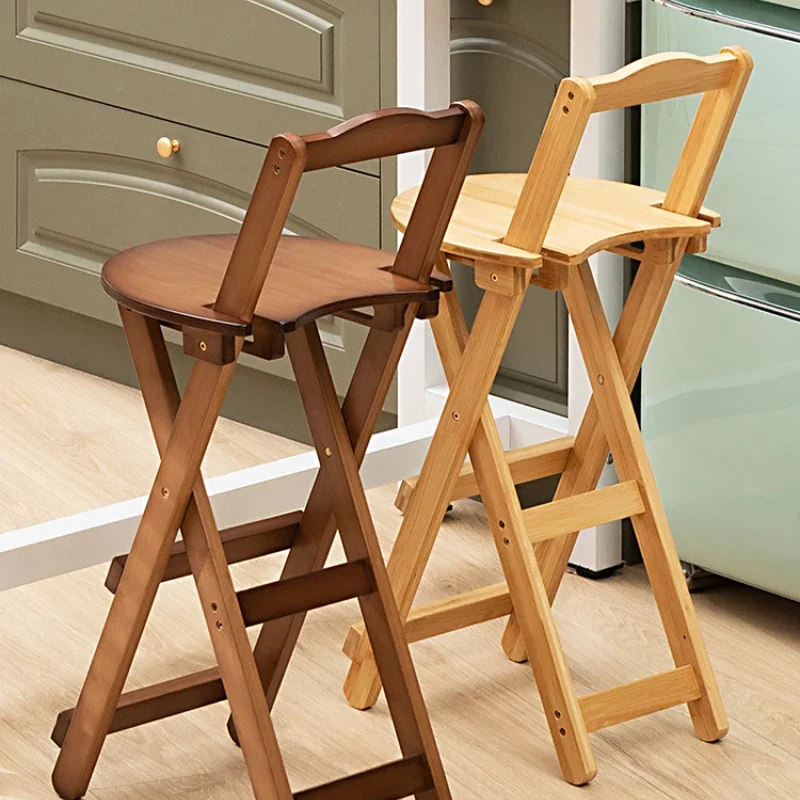 

Restaurants Stool Modern Living Room High Stools Bar With Backrest Wooden Solid Wood Foldable Beauty Salon Chair Chair Luxury