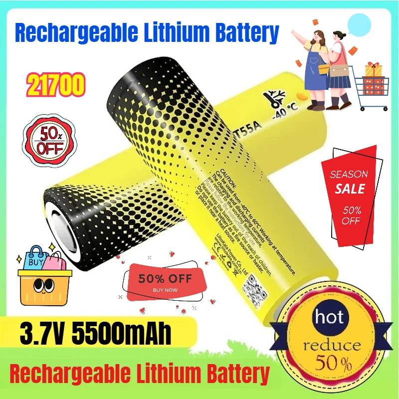 

Lii-LT55A 21700 Lithium Battery 5500mAh Rechargeable Batteries