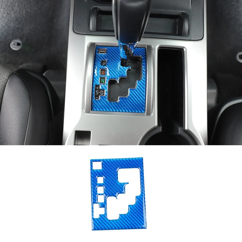 For Toyota 4Runner 2010-2023 Carbon Fiber Car Center Control Gear Shift Panel Trim Cover Interior Replacement Blue