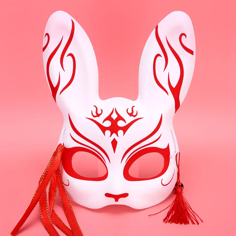 Kaninchen maske japanische Halb gesichts masken Füchse Hase Cosplay Requisiten Maskerade Halloween Party Anime Maske für Frauen Männer