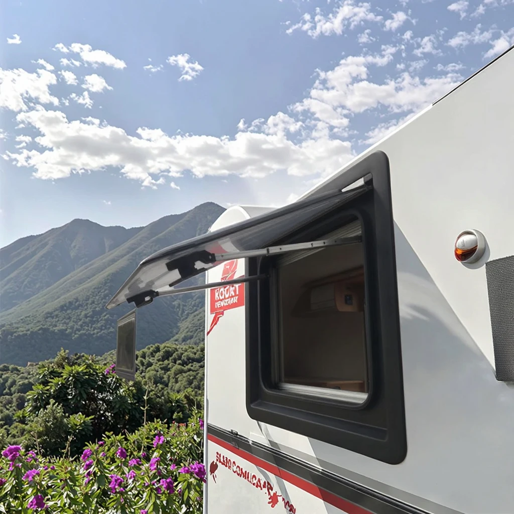 نافذة STLF RV 900X450mm نافذة قافلة الزاوية اليمنى نافذة تخييم من سبائك الألومنيوم مع شهادة E13 #5