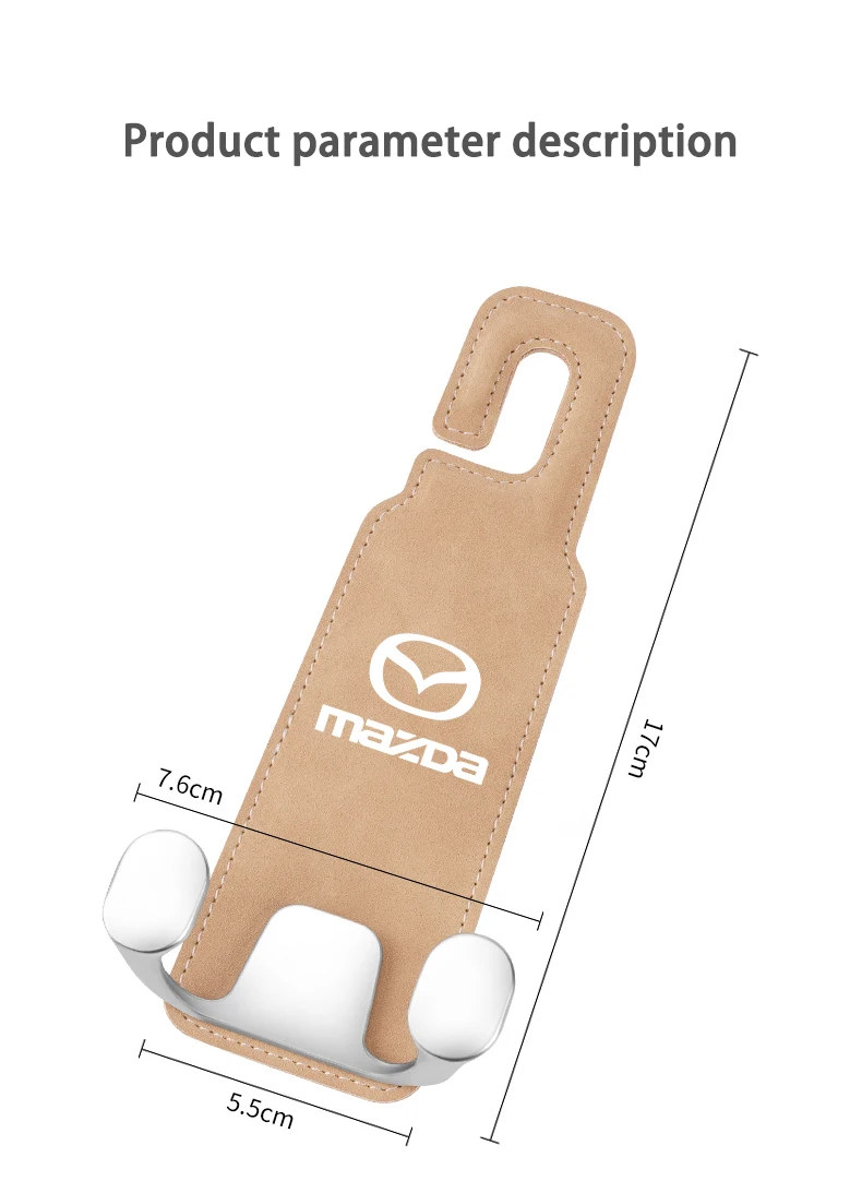 الجلد المدبوغ هوك مزدوج المقعد الخلفي مسند الظهر هوك سيارة الداخلية المنظم اكسسوارات لمازدا 3 6 CX5 2 CX3 CX9 MX5 RX8 Axela #6