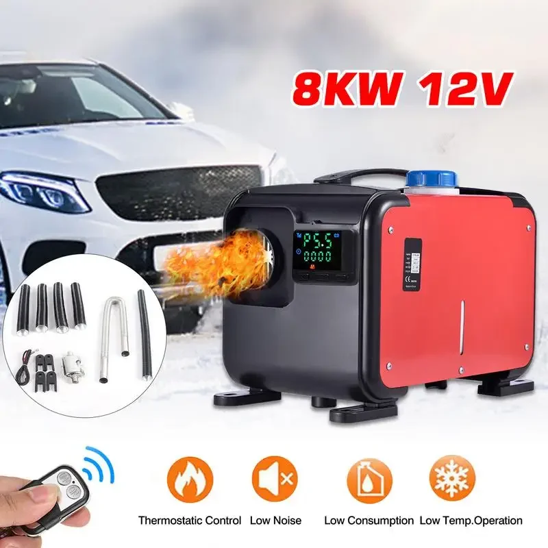 12V 8KW Car Heater Auxiliary Air Heating Low Noise Heater Parking Heater Wireless Remote Control Truck Bus RV Motorhome