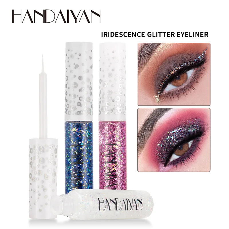 

Diamond Shiny Eye Liners Eyeshadow Waterproof Silver Rose Gold Color Glitter Sequins Eyeliner Eye Shadow Makeup Beauty