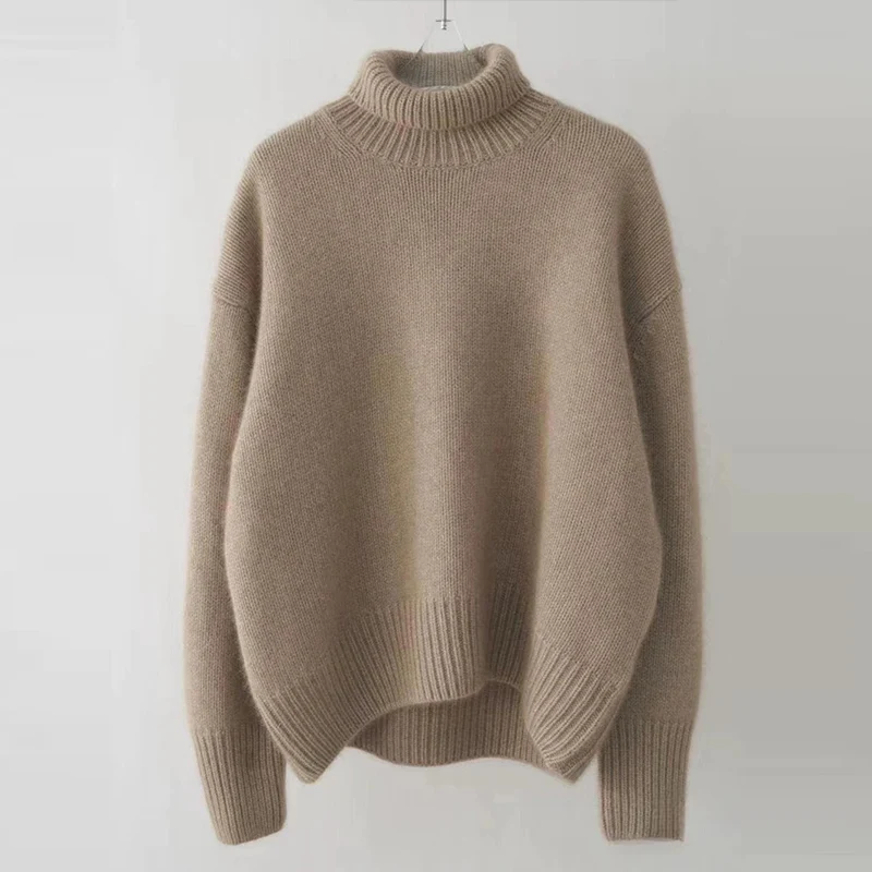 

Ladies Knitted Pullover Loose Long Sleeve Fluffy Sweater Solid Casual Autumn Warm All Match Womens Tops