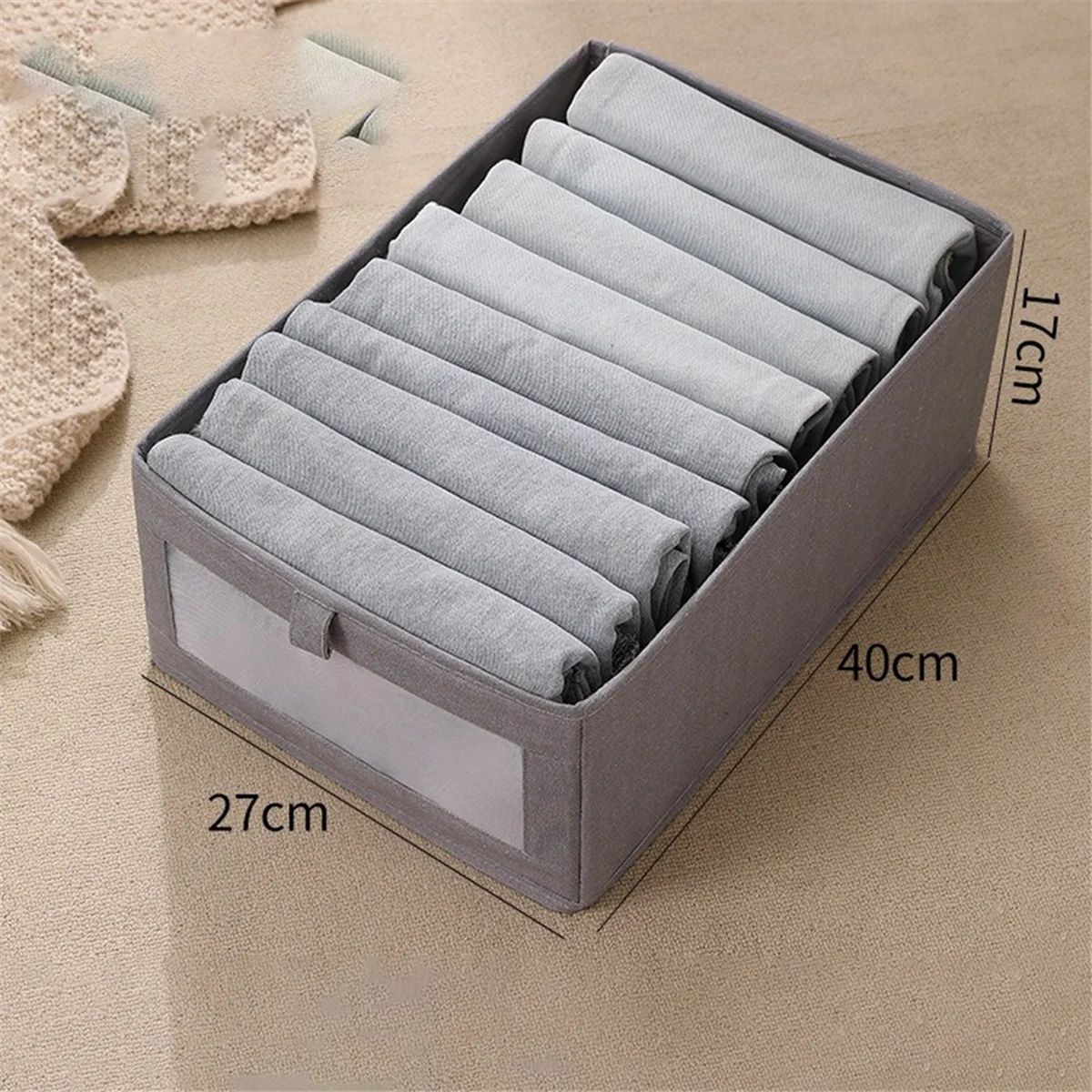 

Versatile 4 Pack Storage Bins, Storage Containers for Organizing Clothing,Gray