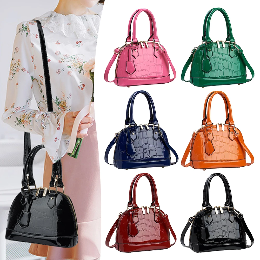 Fashion Women Stone-Patterned Bag Waterproof Travel Pu Single-Shoulder Bag Elegant Shiny Versatile Handbag For Shopping Daily