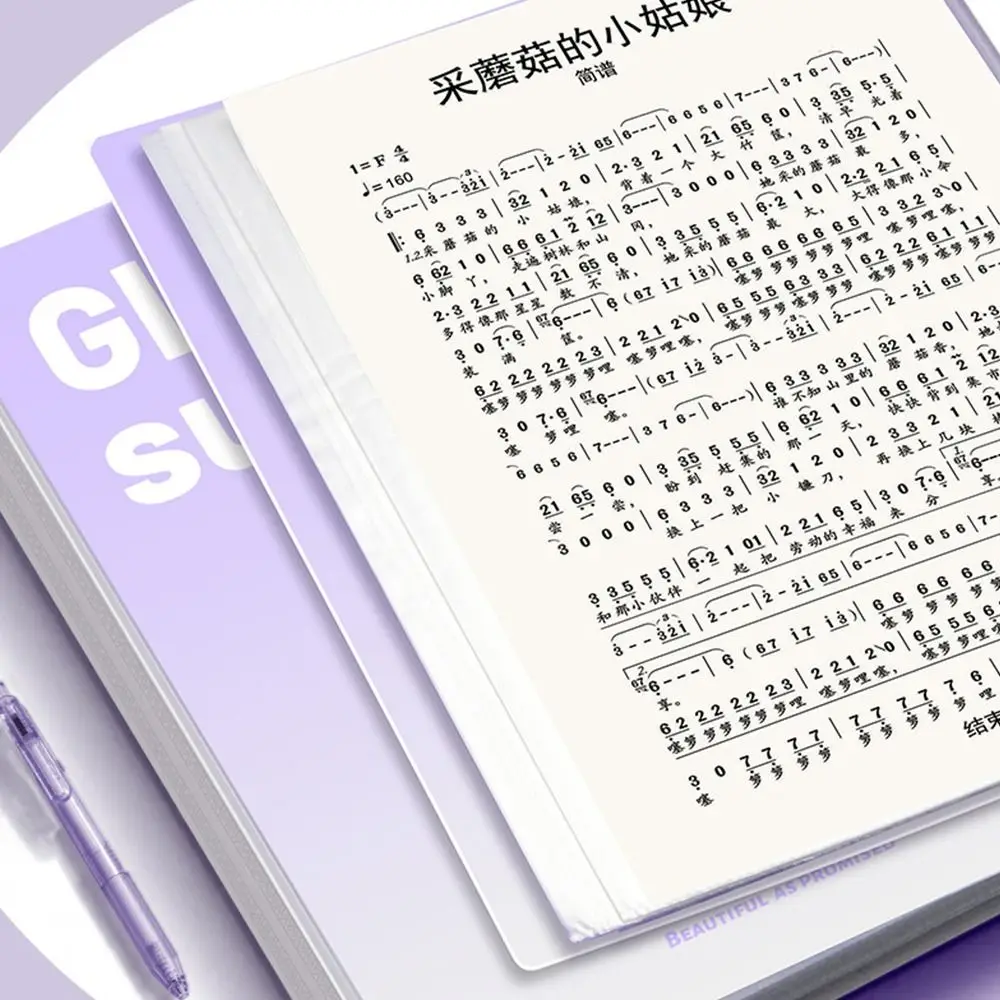 30/40/60/80/100 Pages Storage Booklet Large Capacity Gradient Color Archives Bag Waterproof Multifunctional