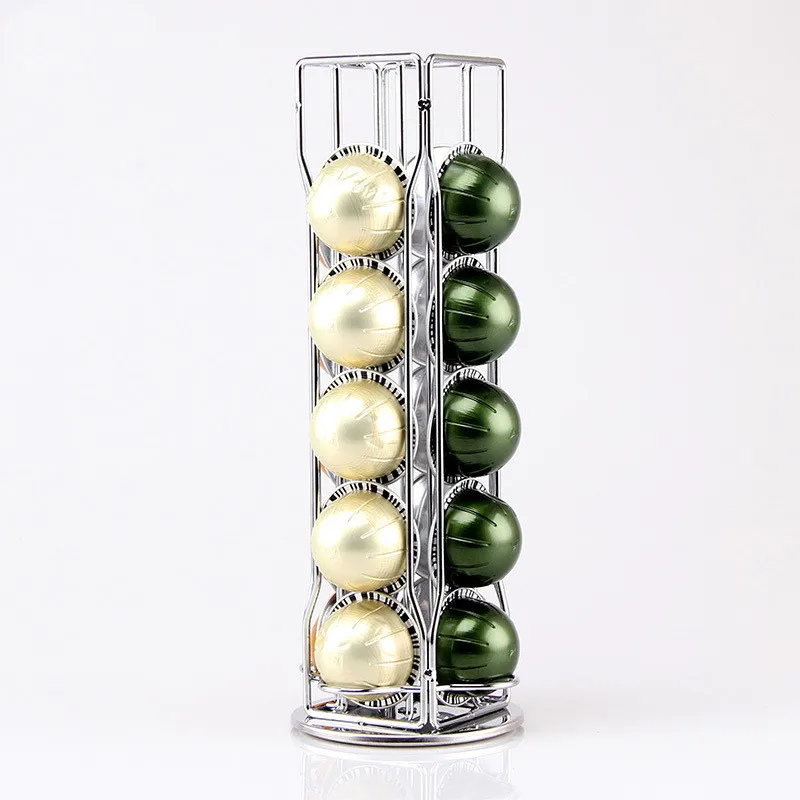 Rotatable Nespresso Vertuo line Coffee Pod Holder Display Capsule Rack Tower Storage Shelves For 20 Cups Capsule