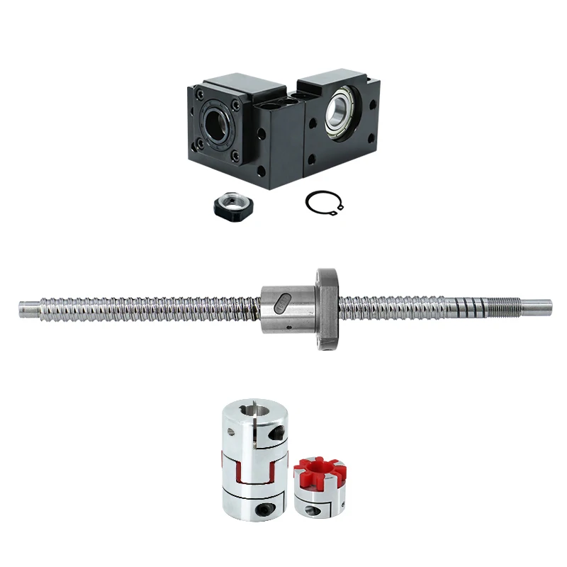 HLTNC – jeu de vis à billes en acier, roulement à plomb de 20mm, SFU2005 avec écrou à bille unique BKBF15, boîtier d'écrou d'accouplement pour CNC personnalisable
