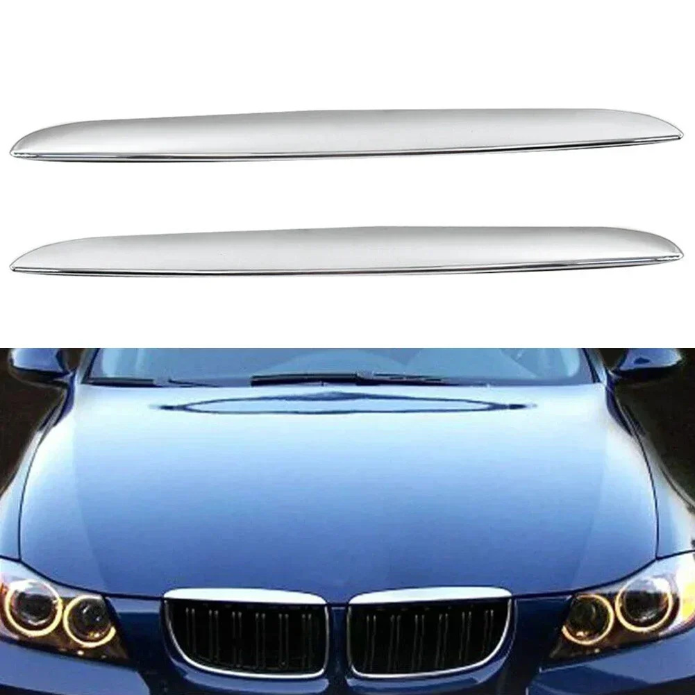 2Pcs Front Hood Molding Painted Chromium Styling Trim For BMW 3 Series E90 E91 325i 330i 328i Car Exterior Accessories