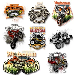 Motocross naklejki na koszulki ubrania bluzy żelazko na transfery termiczne naklejki transferowe naszywki na ubrania