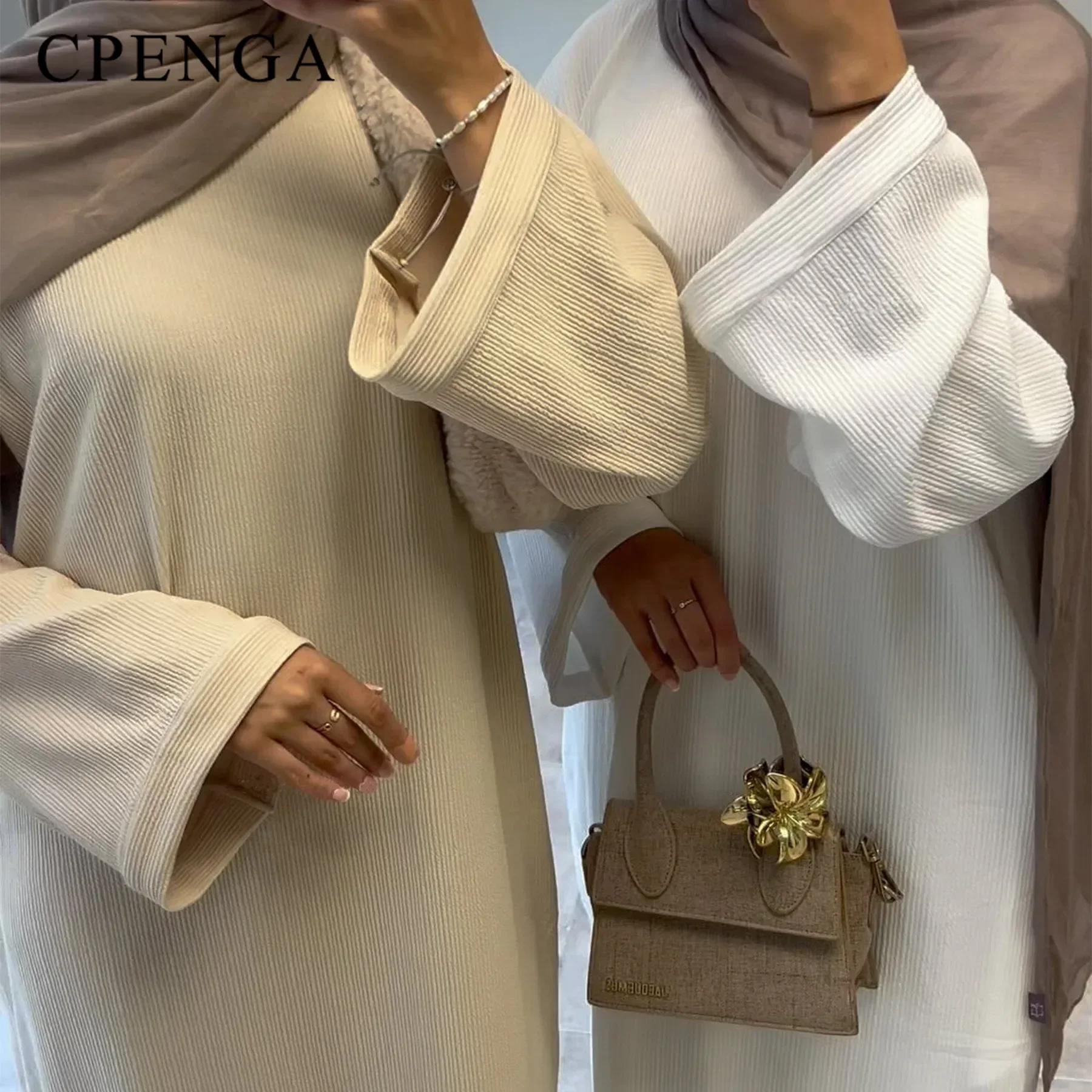 

Warm Arabic Corduroy Abaya Dress for Women Ramadan Dubai Women Modest Muslim Coat Winter Islam Clothing New Turkey Solid Robe