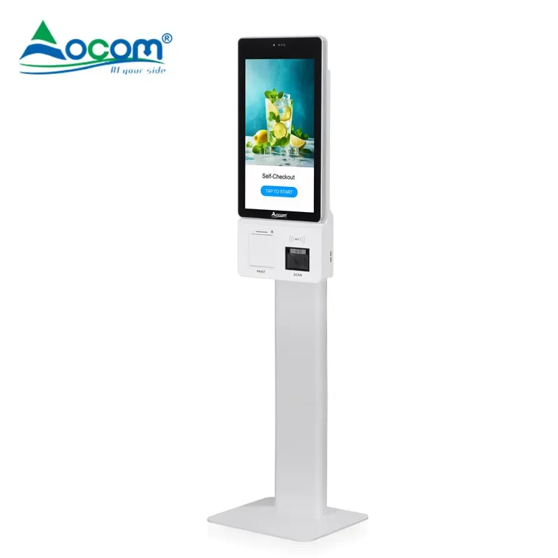 OCOM POS-K004 Sistema pos de 21,5 polegadas Android Windows Quiosque com tela sensível ao toque Quiosque de estacionamento externo