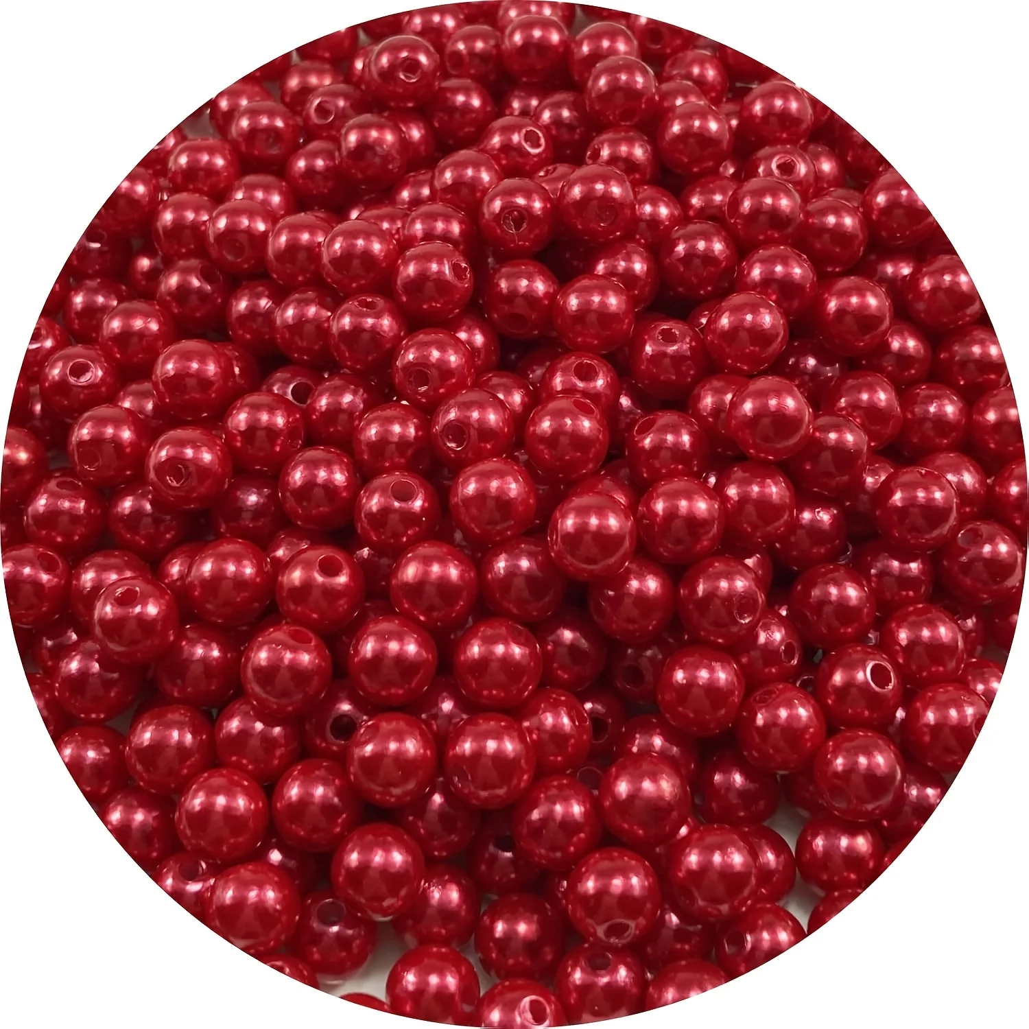 6/8/10mmRed acrylic beads, round beads with holes, loose beads. DIY Valentine's Day Handmade Vase Filling Hair Accessories