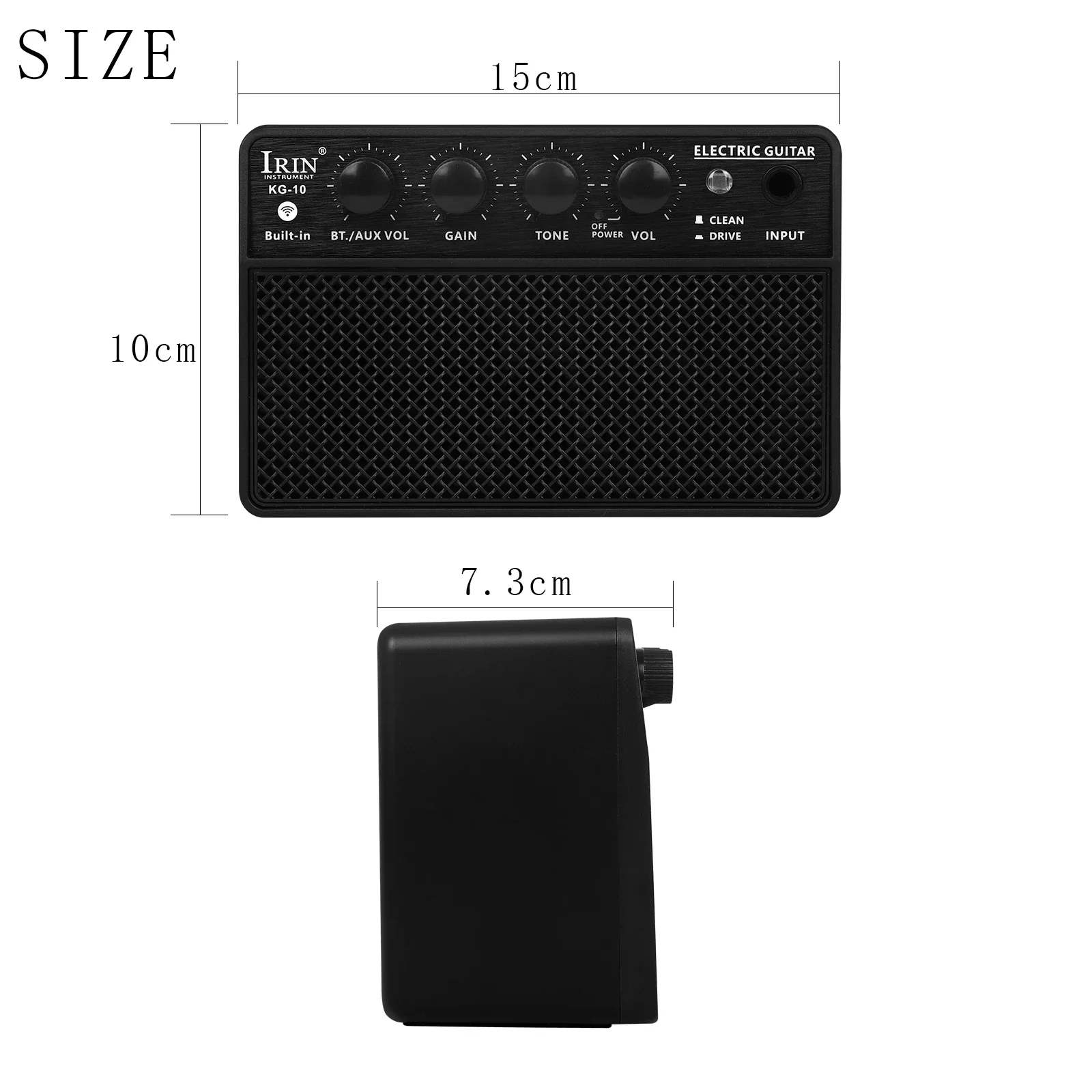 IRIN KG-10 Electric Guitar Amplifier 10W Bluetooth Acoustic Guitar Speaker Portable Mini Instrument Amplifier Amp Accessories