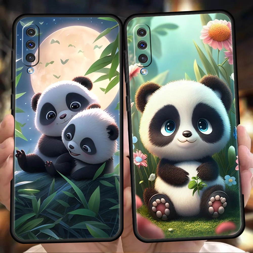 Cartoon Lovely Panda Phone Case for Samsung Galaxy A24 A13 A53 A73 A33 A22 A12 A02 A03 A05 A70 A50 A10 A20 Silicone Cover Shell