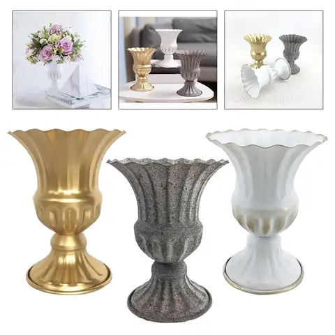 Vintage Metal Statue Vase Plant Pot Planter Flower Vase Table Dried Flower Home Centerpieces for Wedding,Party,Office Decor