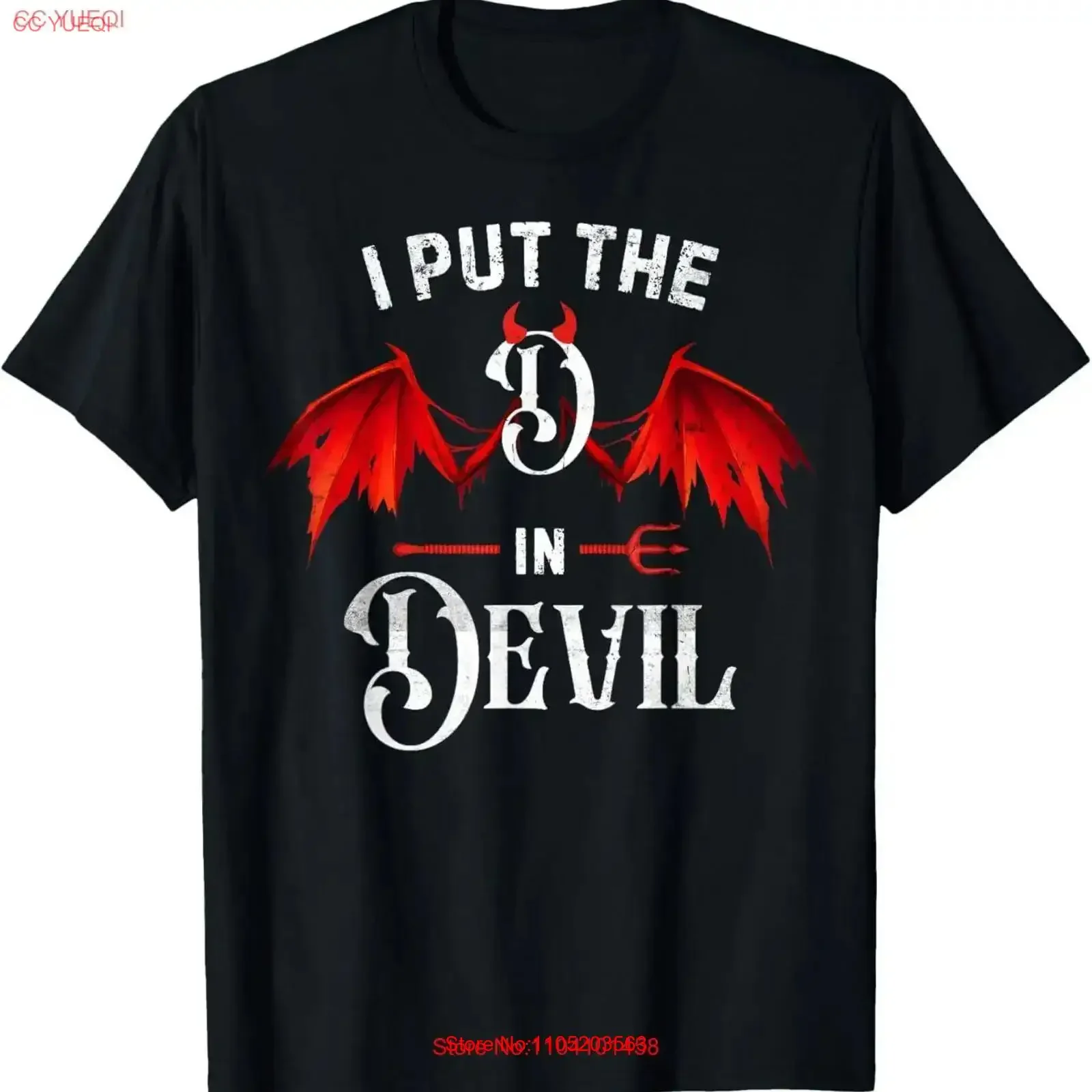 تي شيرت I Put D in Devil Matching Couple مضحك للهالوين تي شيرت عتيق مغسول ومتعدد الاستخدامات وناعم كاجوال أنيق برسومات عصرية