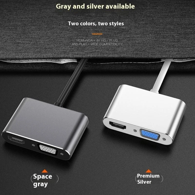 5Asd Portable Mini a HDMIS VGA Adaptador 4K Conchips y diseño reproducción