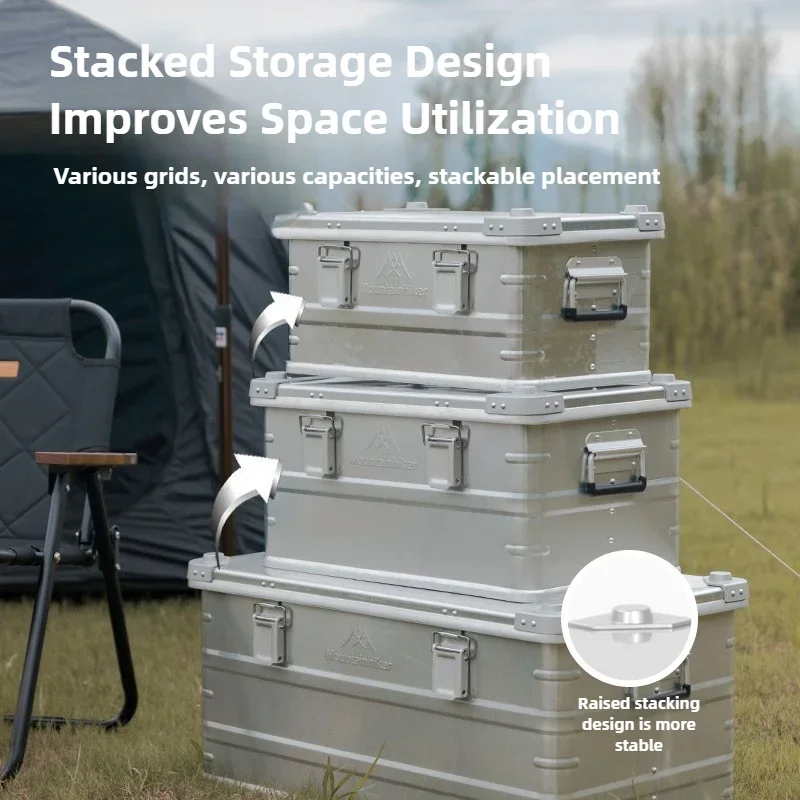 Mountainhiker 30-80L صندوق تخزين خارجي التخييم نزهة السفر سبائك الألومنيوم صندوق سعة كبيرة اكسسوارات حقيبة التخزين 3 أحجام #3