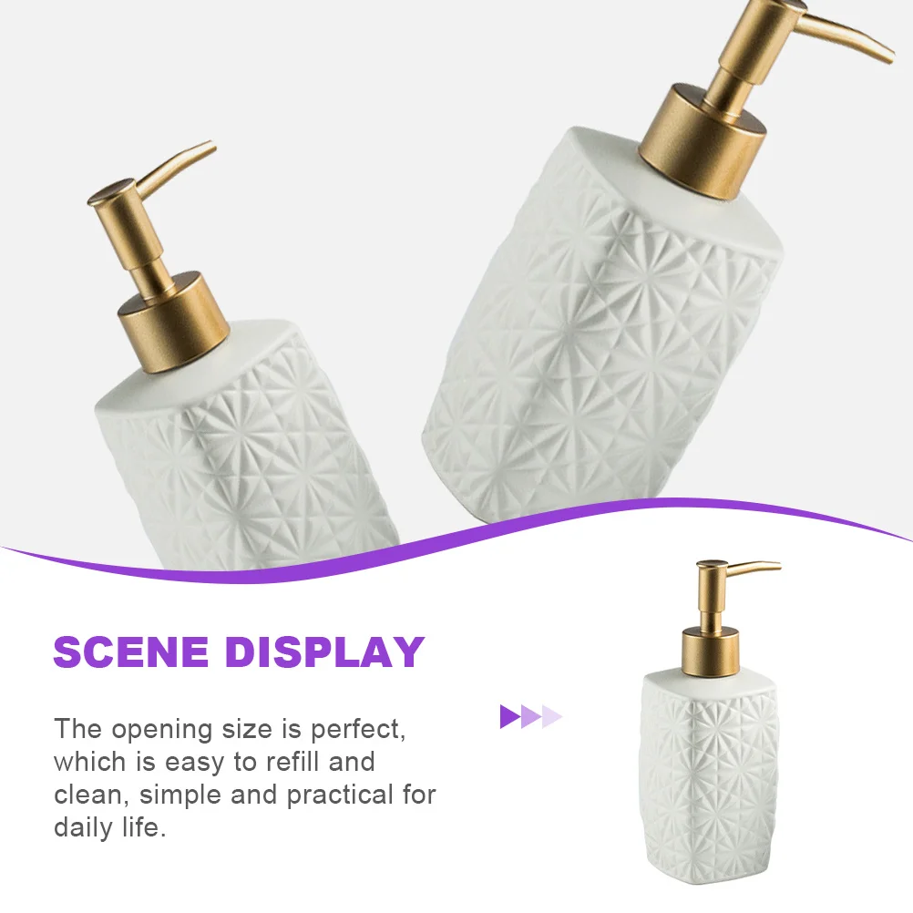 

Керамическая бутылка с насосом для шампуня, керамический дозатор большой емкости, простой стиль для ванной комнаты, лосьон, шампунь, гель