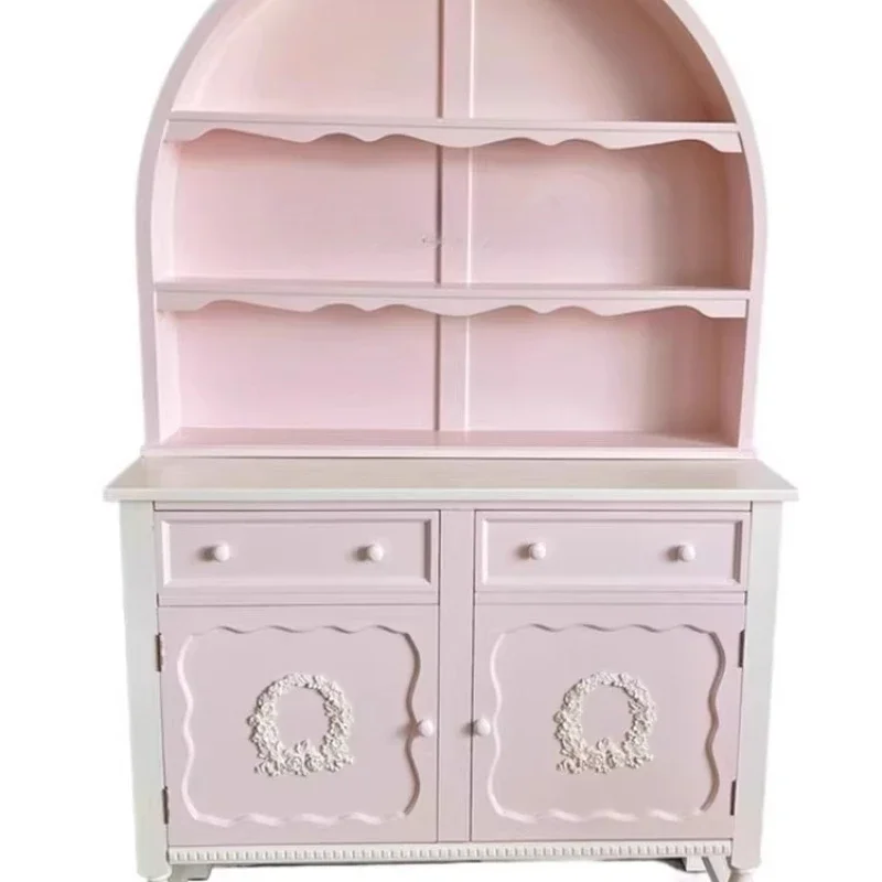 Wind against the wall Storage high cabinet Girl heart display cabinet