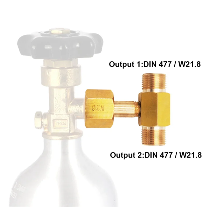 Y50A-W21.8-14 CO2 Tank Flasche Messing Gewinde T-stück Fitting 3-wege-anschluss Lade Füllen Adapter Für Bier Homebrew Aquarium