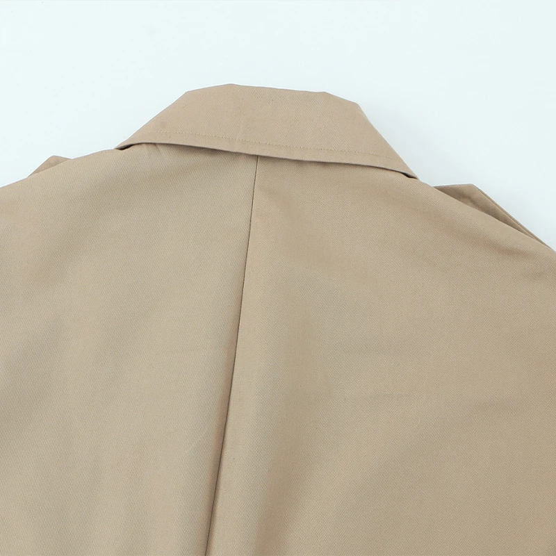 Willshela femmes mode kaki Double boutonnage court Trench veste Vintage col cranté à manches longues femme Chic dame manteau tenues