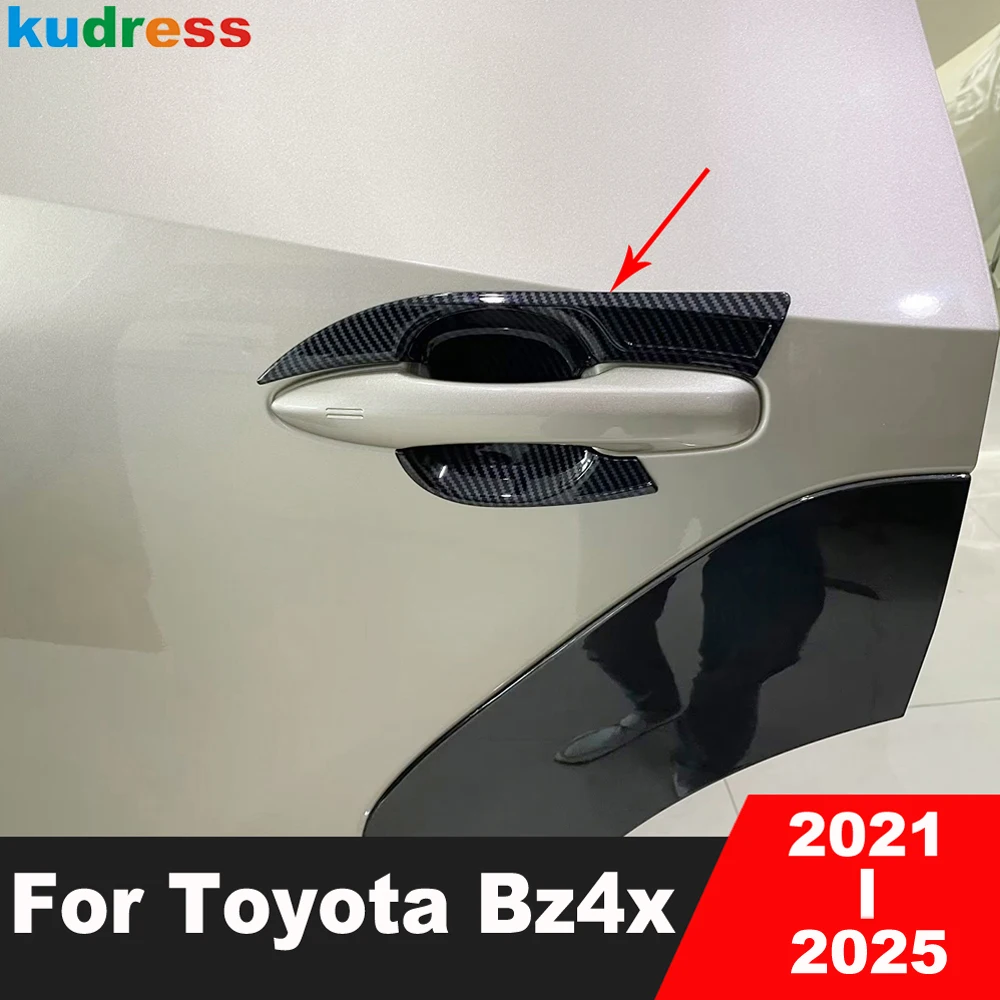 

Для Toyota bZ4X 2021-2025: накладки на ручки дверей из углеродного волокна, аксессуары для отделки