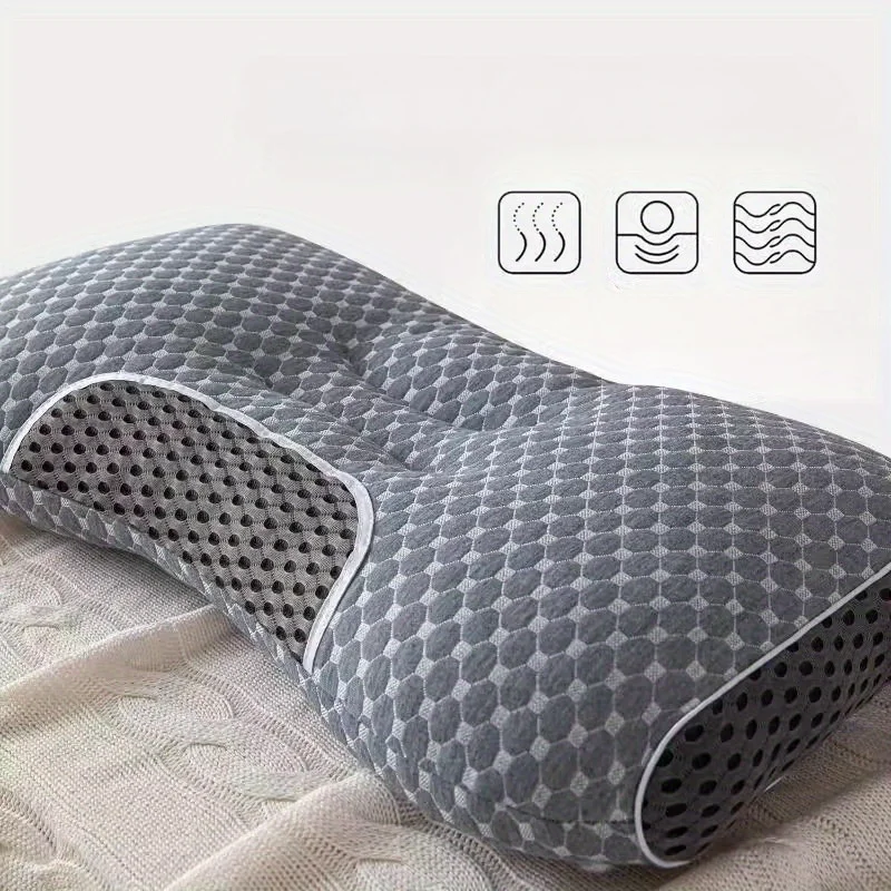 1pcs Ergonomic Cervical Pillow Relieves Neck Pain Orthopedic Support Breathable for Side and Back Sleepers Household Pillow