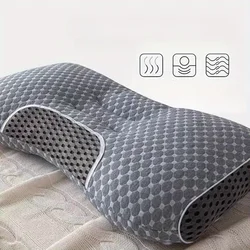 1pcs Ergonomic Cervical Pillow Relieves Neck Pain Orthopedic Support Breathable for Side and Back Sleepers Household Pillow