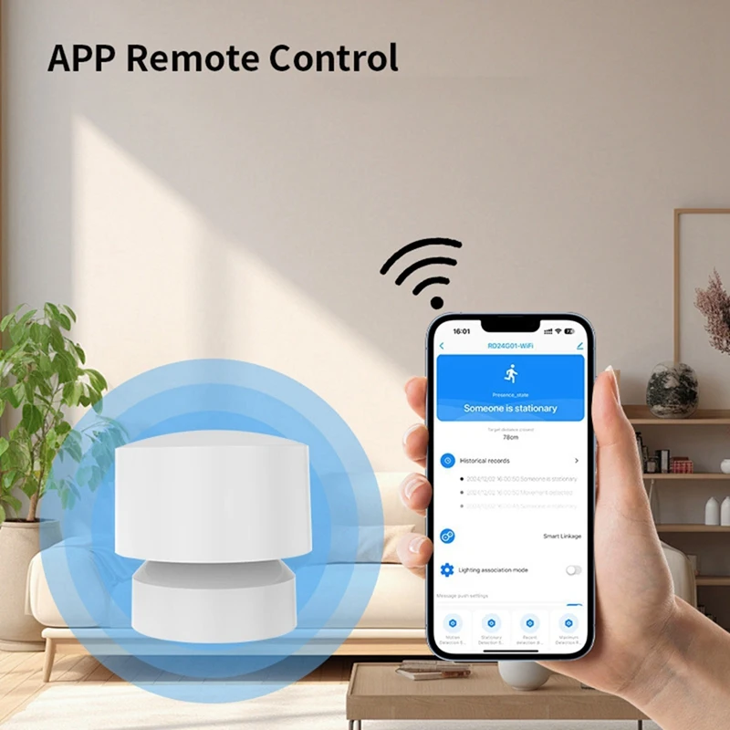 เครื่องตรวจจับการแสดงตนของมนุษย์ Tuya Sensor Home Ultra Low Power มิลลิเมตร Wave Radar Breathing Motion Detection ZIGBEE