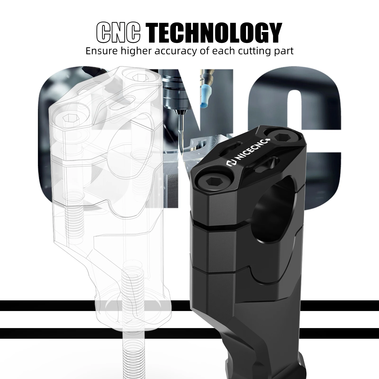 NICECNC 20 mm Lenkererhöhungen für Yamaha Tenere 700 /XTZ700 2019–2024 Tenere 700 Rally Edition 20–24 Tenere 700 World Raid 2022 – Detail 9