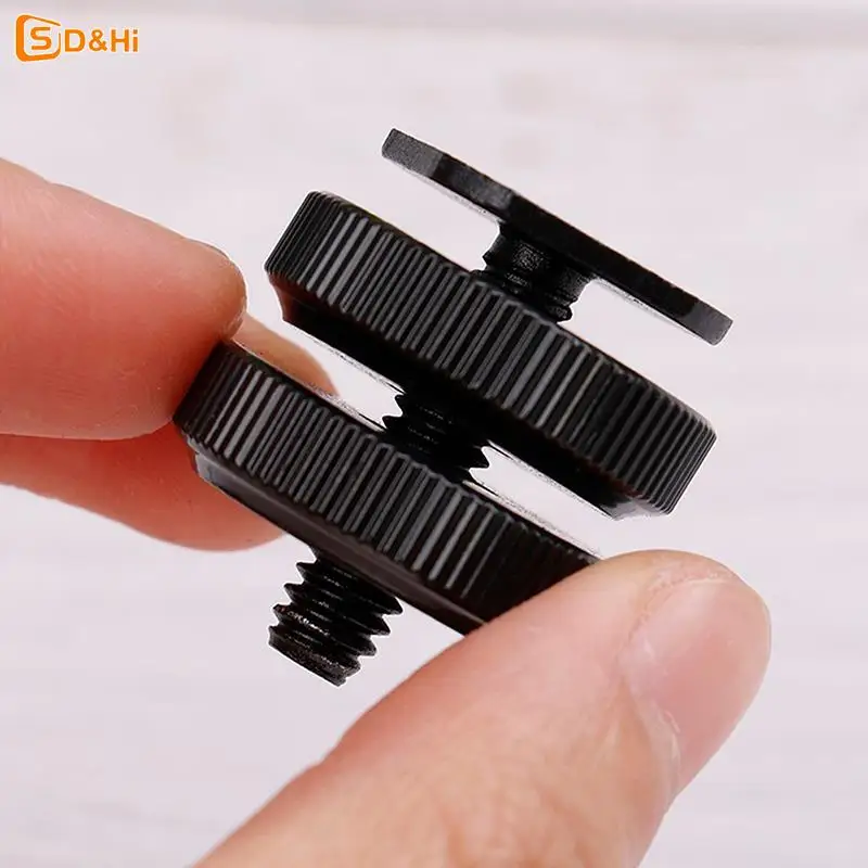 1/4 Hot Shoe Mount Phone Holder Dual Nut Cold Shoe Adapter Bracket For  Hero Accessories For Canon Nikon DSLR Camera