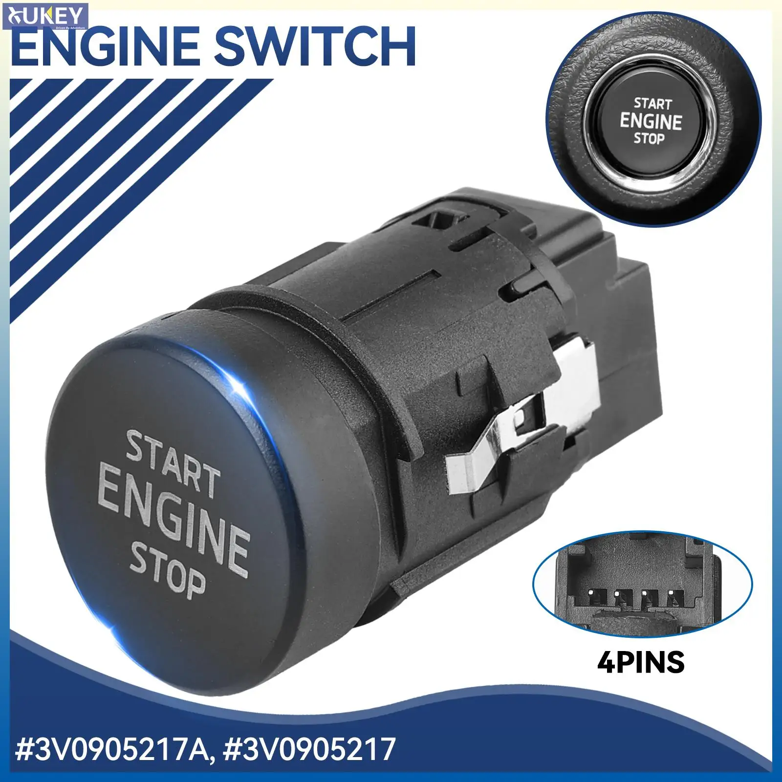 3V0905217 3V0905217A Replacement Car Engine Engine Start Stop Switch Button Fit for Skoda Karoq Kodiaq Superb Octavia IV Scala