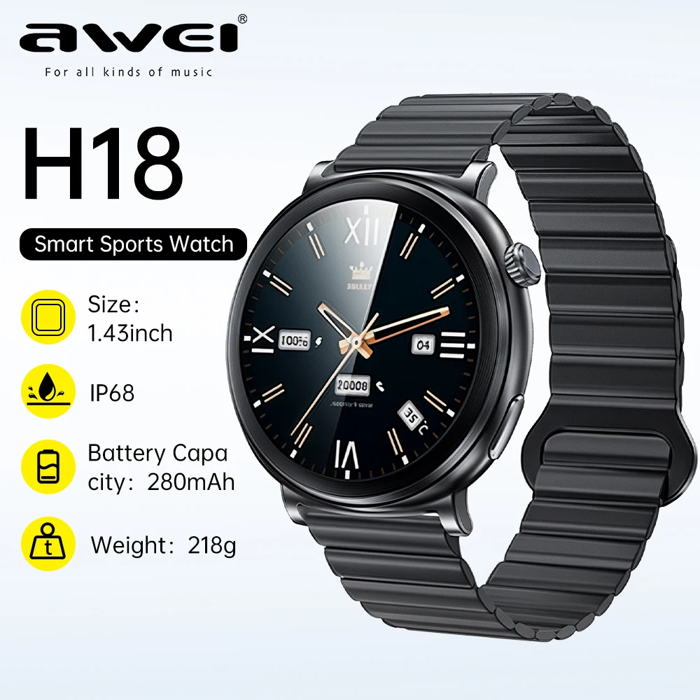 

Awei Smart Watch For Women Men Bluetooth Call Heart Rate Sleep Monitor 100 Sport Models Fitness Smartwatch for Apple Android