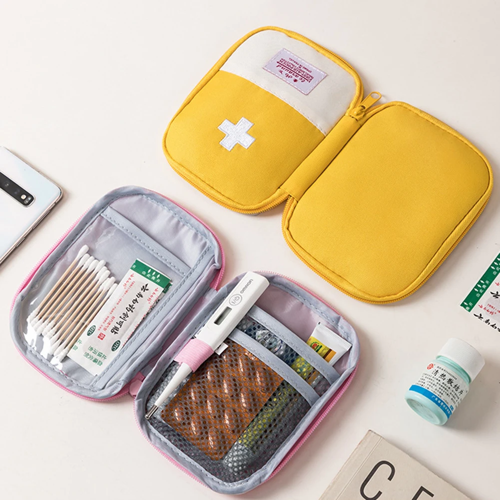 Kit di pronto soccorso portatile da viaggio borsa per medicinali di emergenza da campeggio all\'aperto Mini EDC Pouch Organizer portapillole da