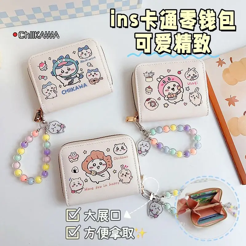 Cartoon Anime Chikawas Usagi Hachiware Coin Purse Kawaii Cute Short Wallet Girl Portable Card Storage Bag Girl Birthday Gift