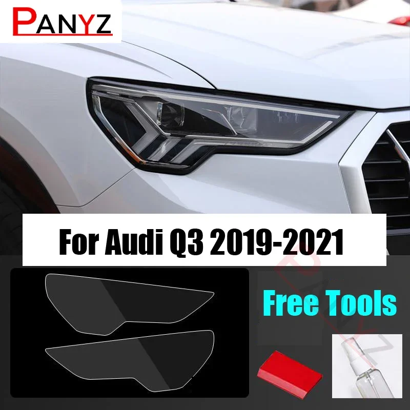 

TPU Car Styling Accessories Blackened Headlights Transparent BC Column Pillar Cover Door Window Strip Trim For AUDI Q3 2013-2021