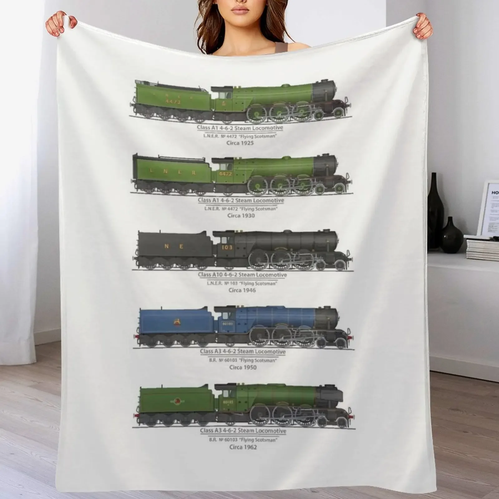 Flying Scotsman Artwork 1925-1962 Throw Blanket Warm Throw Blanket Gift for Anniversary