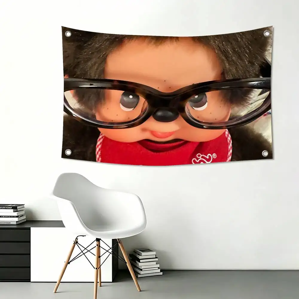 Cute Kawaii M-Monchhichi-S Flags Wall Hanging Tapestry Outdoor Garage Room Decorative flag Background Blanket