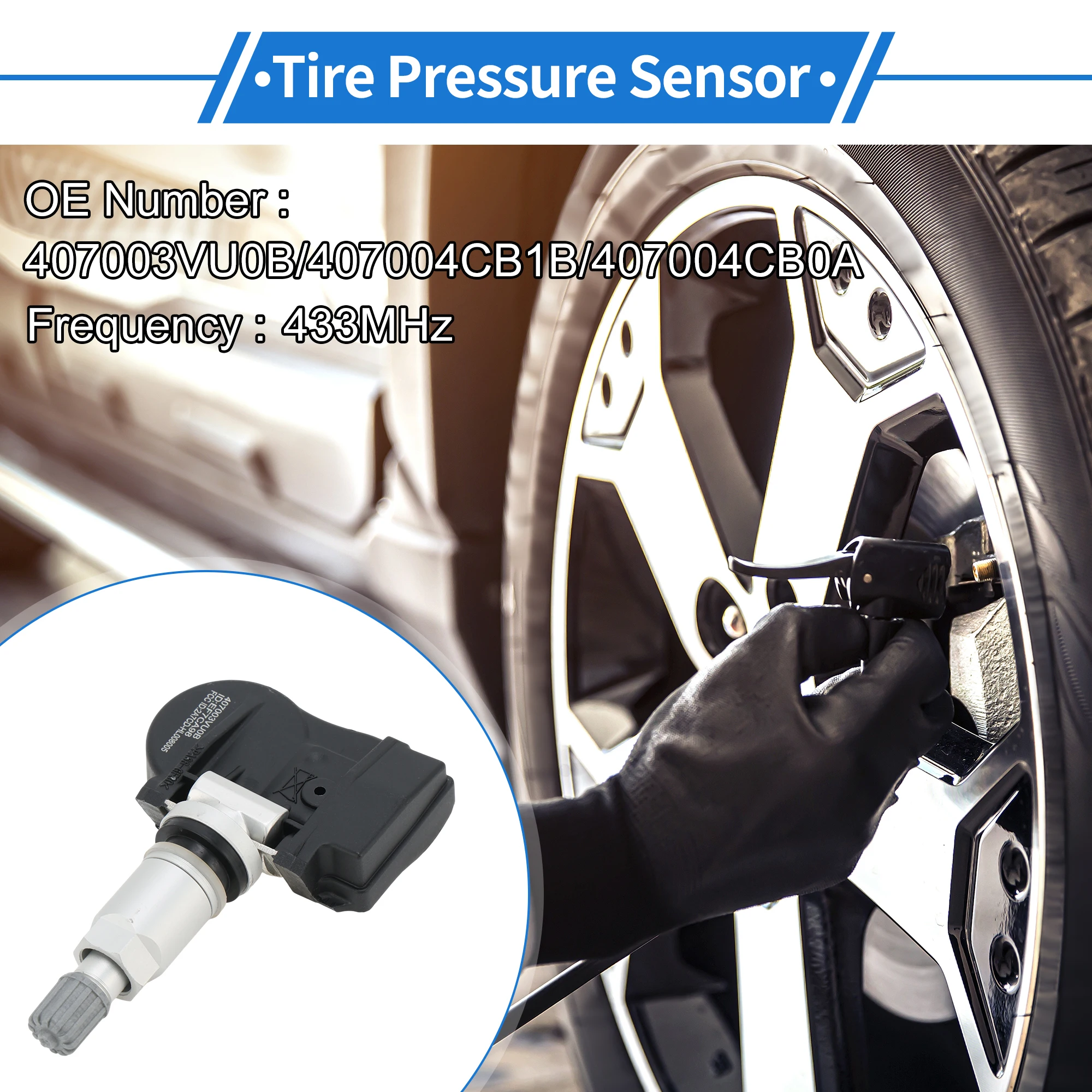 

UXCELL Датчик давления в шинах Датчик TPMS 433 МГц No 407003VU0B для Nissan Qashqai 1.2 DIG-T 13-16