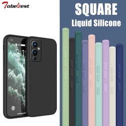New Liquid Silicone Case For Oneplus One Plus 9 8 7 6 8T 7T 6T Pro 9R Coque Camera protective shell Straight edge Back Cover