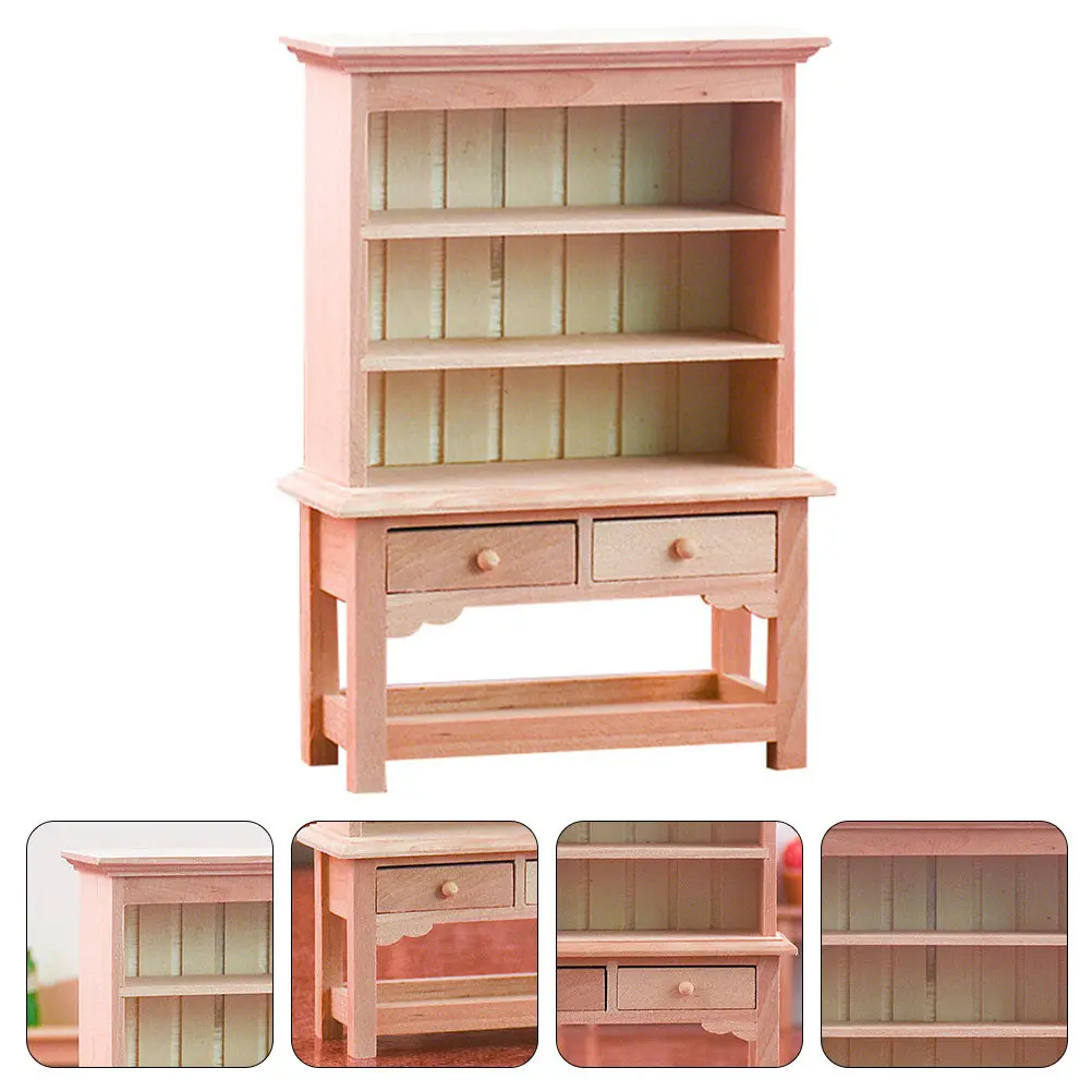 

Miniature Wooden Cabinet 1:12 Scale Premium Wood Storage Furniture Mini House Decor Bedroom Living Room Kitchen Ornament