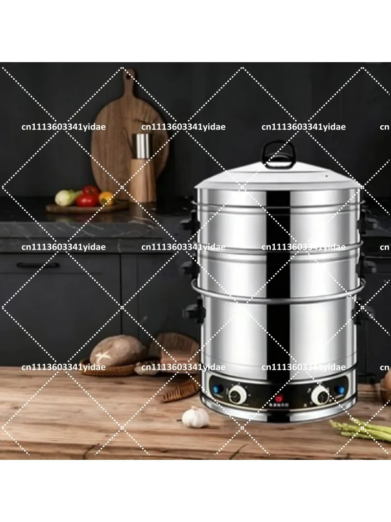 Commercial Large Capacity Stainless Steel Multifunctional Electric Steamer for Vegetables Seafood and Dumplings