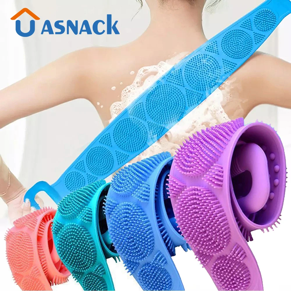 Brosse de gIslande en silicone pour le corps, éponge expansive, douche à chaud, brosse arrière, outil de nettoyage, ceinture de bain anti-taches