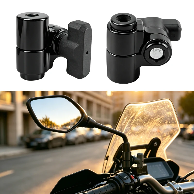 Motorcycle Rearview Mirror Holder Rotating Fixed Screw Mirror Stand CNC Aluminum Alloy Adjustable Base Modified Accessories