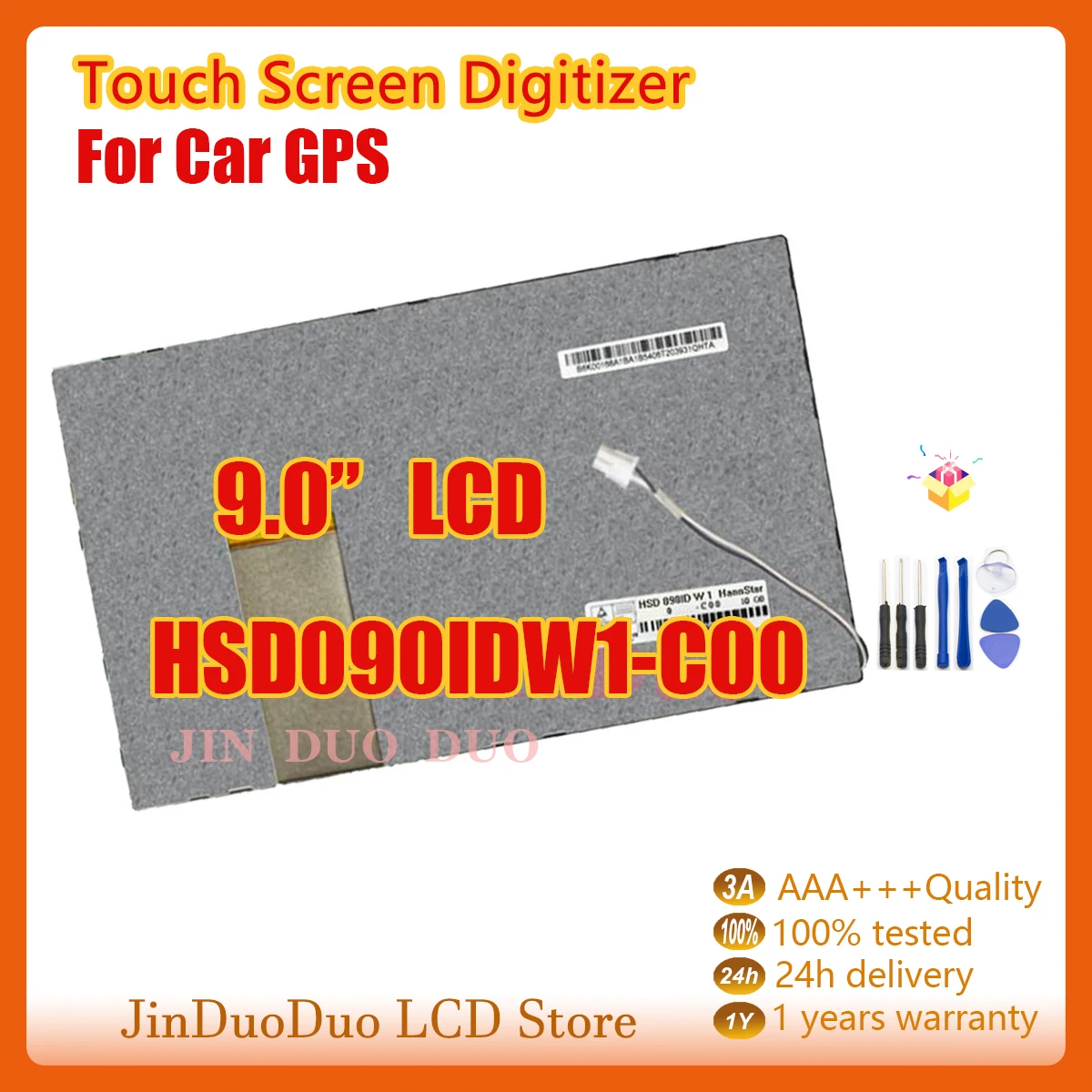 9.0"Original For Car GPS HSD090IDW1-C00 LCD Display Screen Digitizer Assembly For HSD090IDW1-C00 Display Replacement 800x480