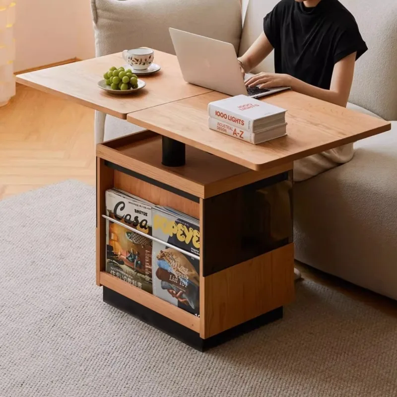 Multi-functional Coffee Table Modern Retro Mobile Folding Coffee Table Simple Living Room Furniture Jamuan Minum Teh YS40CC